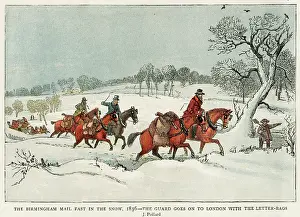 Stagecoaches: Birmingham mail in snow 1836