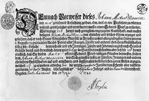 Administrative: Birth certificate, 1743