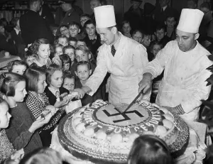 Share: The birthday cake of Adolf Hitler is shared with childre