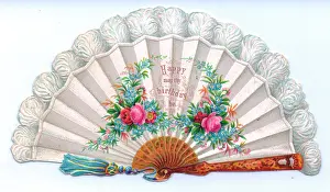 Feathery: Birthday card in the form of a fan