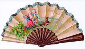 Rosebush: Birthday card in the form of a fan