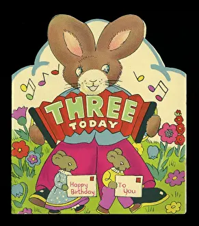 Concertina: Birthday card, three today
