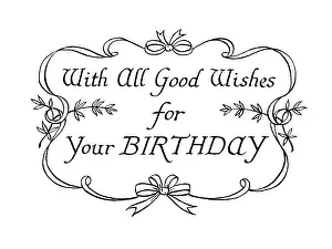 Crapper: Birthday Greeting with ribbon border