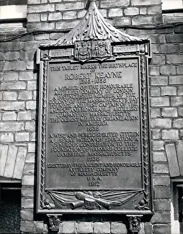 Widowhood: Birthplace plaque, Robert Keayne, Windsor