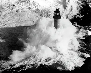Scillies: Bishop Rock Lighthouse in a gale