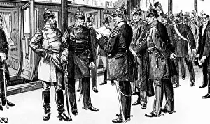 Franco German: Bismarck reads out the French declaration of war, 1870