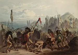 Coloring: Bison-Dance of the Mandan Indians in front