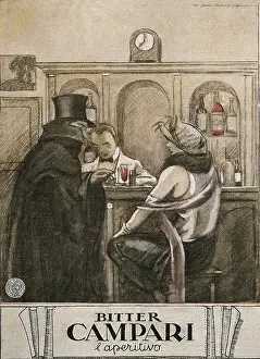 Advertisment: Bitter Campari. Advertisment, 1948. Drawing