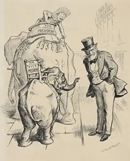 Lcgr1704: TOO BL--KTY SMALL FOR UNCLE JOE, 1904 cartoon about