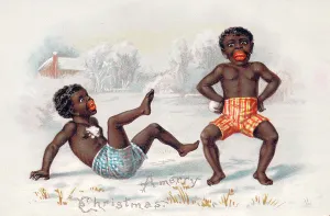 Underpants: Two black boys on a Christmas card