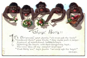Nosegay: Five black boys on a Christmas card