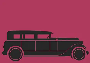 Maroon: Black Car on Maroon Background