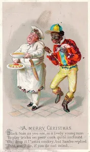 Sambo: Black man and cook on a Christmas card