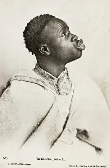 Pout: Black Moroccan man pouting