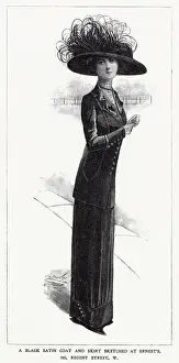 Satin: Black mourning clothing 1910