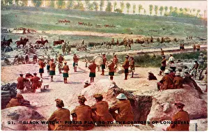 Captors: Black Watch pipers playing to captors of Longueval, WW1