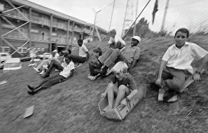Multiracial: Black and white children play together as they