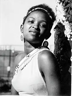 Rathebe: Black and white portrait of singer and performer