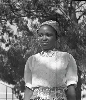 Rathebe: Black and white portrait of singer and performer
