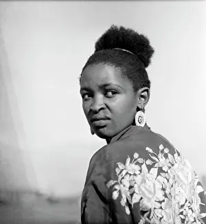 Rathebe: Black and white portrait of singer and performer