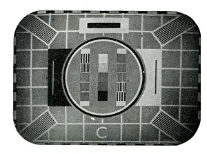 Rectangle: Black and white television test card