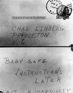 Safe: Blackmail letter in the Lindbergh case, 1932
