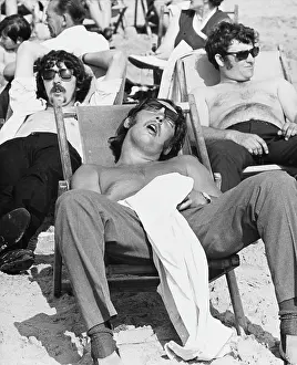 Deckchairs: Blackpool beach 1970
