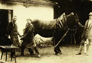 Blacksmithing: Blacksmith in Vienna at work - About 1910