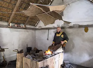 Blacksmith: Blacksmith, Viking Center Fyrkat, Hobro, Jutland, Denmark