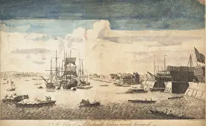 Blackwall: Blackwall docks on the River Thames, 1750