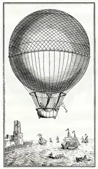 Jeffries: Blanchard and Jeffries crossing the Channel in a balloon