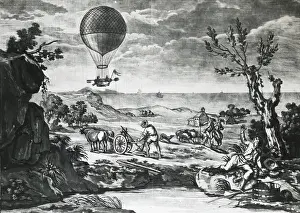 Blanchard: Blanchard's arrival at Calais after flight from Dover - 1785