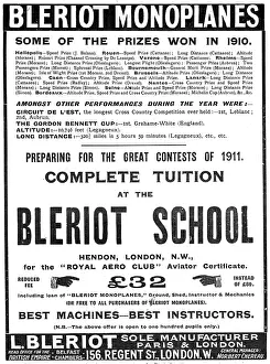 Monoplanes: Bleriot Monoplanes - Bleriot Flying School - Prizes Won