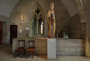 Umbria: Blessing Bishop statue, The Met Cloisters, New York, USA