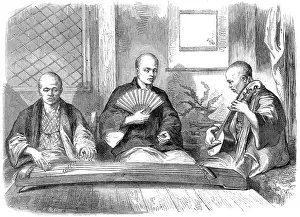 Koto: Blind Japanese musicans, 1864