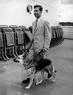 Binney: Blind Man Walks with Guide Dog