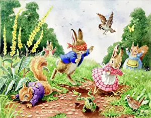 Buff: Blind-Man's Buff with rabbits and squirrels