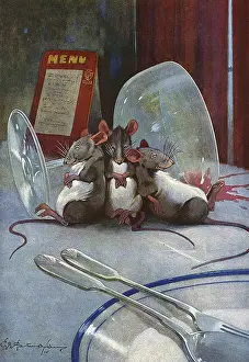 Dozing: Three Blind Mice by George Studdy