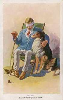 Comforted: BLINDED SOLDIER AND DOG