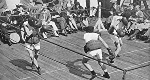 Berengaria: Blindfold boxing match on board the Berengaria