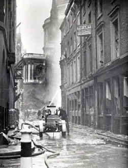 Blitz in London -- aftermath of bombing, Cheapside, WW2