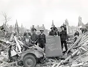 Obliterated: Blitz in London -- bombed sub-station, South London, WW2