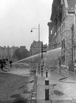 Bulging: Blitz in London -- Westminster Bridge Road, WW2