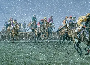 Racehorses: Through the Blizzard - horse racing
