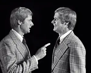 Clone: Blond Man in Loud Plaid Suit and Tie Talking to