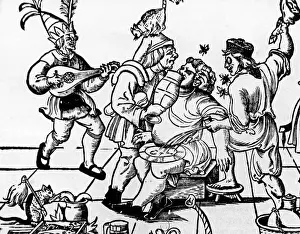 Illustrates: Bloodletting, around the 16th century