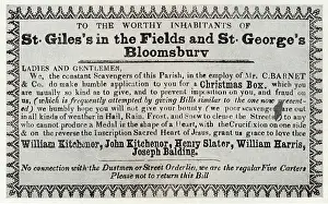 Holborn: Bloombury Dustman's Broadsheet, asking for Christmas Box tip