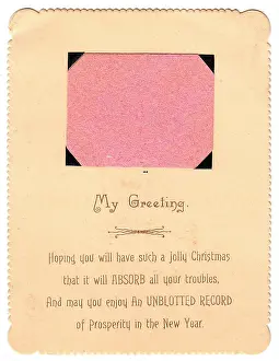 Puns: Blotter with comic verse on a Christmas card