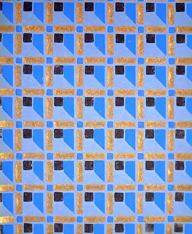 Squares: Blue and black abstract art deco design