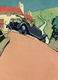 Sloping: Blue Car on Slope